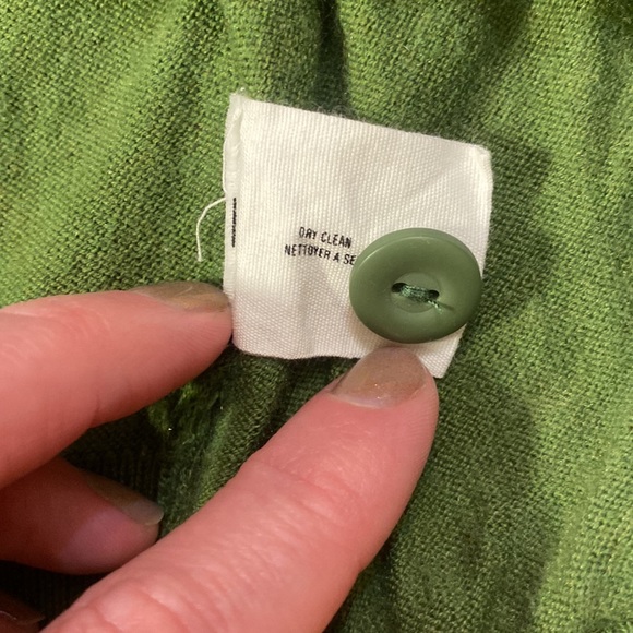 ANTHROPOLOGIE SPARROW M funky front pocketed green cardigan sweater - Picture 6 of 8